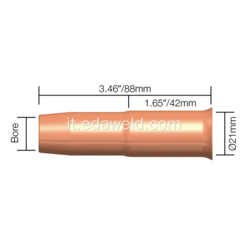 Tweco 88mm lunghezza 24A Gas Sindone